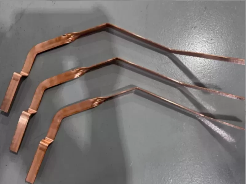 Electric vehicle conductive copper busbar sample bending video