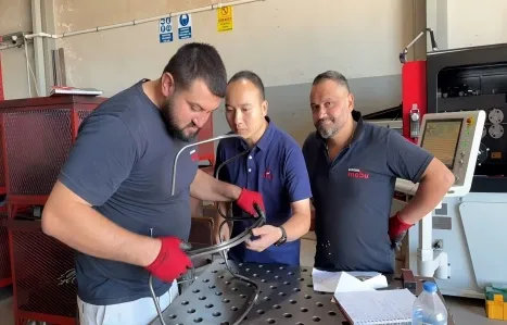 14mm Rotary Head Wire Bending Machine Training in Turkey